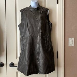 Sleeveless Vegan Leather Vest